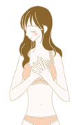 うつむく女性のイラスト