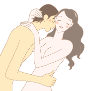 裸で抱き合うカップルのイラスト