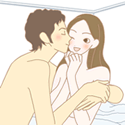 キスしている男女のイラスト
