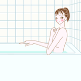お風呂に入女性のイラスト