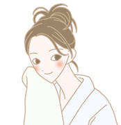 お風呂上りの女性のイラスト