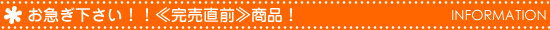 お急ぎ下さい｜完売目前商品商品