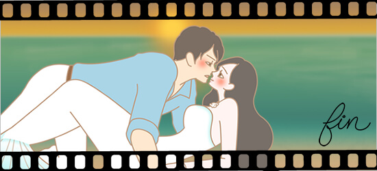 映画のようなシーン男女で抱きあう