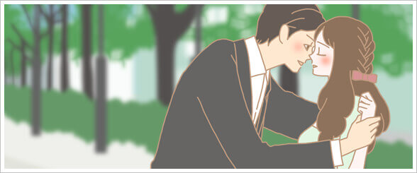 人目がないところに連れてこられてのキス