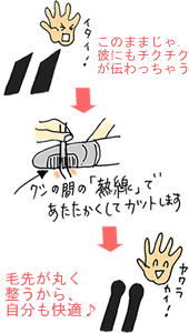 Vライントリマーで毛先丸く