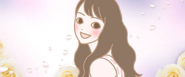 ナデテナイト ホワイトローズをつけた女性イラスト