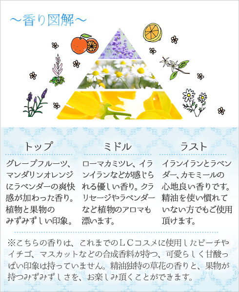 カレノシセンコスメ ソソラレッグの香り図解