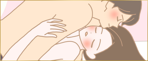 耳元で息遣いを荒く