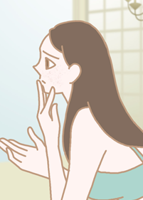 40代カラダ 肌がたるんできた イラスト