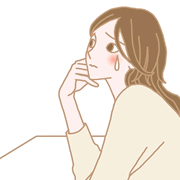 女性が困っているイラスト