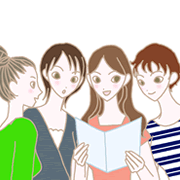 女性どうしが会話しているイラスト