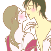 男女がキスしているイラスト