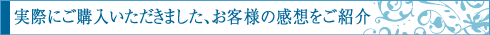お客様のご感想