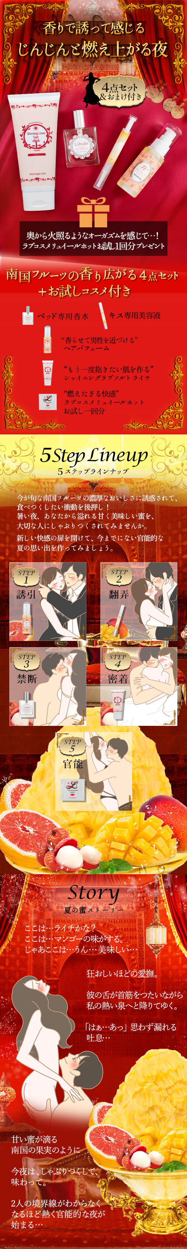 南国フルーツの香り広がる4点セット+お試しコスメ付き