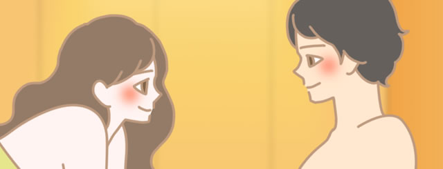 夫のときめきを取り戻すために誘う女性のイラスト
