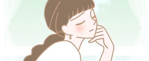 なぜスキンシップが嫌と思うようになったのか悩む女性のイラスト