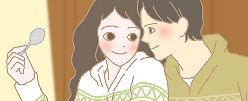 男性を見つめる女性