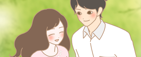 好きな人のために出会いをスタートさせる男女のイラスト