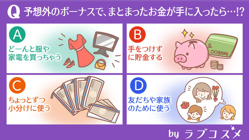 予想外のボーナスで、まとまったお金が手に入ったら…!?