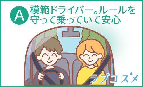 A・模範ドライバー。ルールを守って乗っていて安心