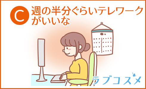 週の半分ぐらいテレワークがいいな