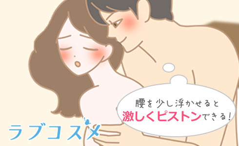 女性が腰を少し浮かせると馬力のあるピストンが可能