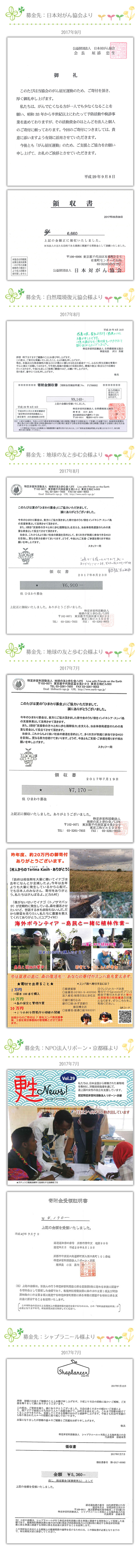 復興支援/お手紙をいただきました