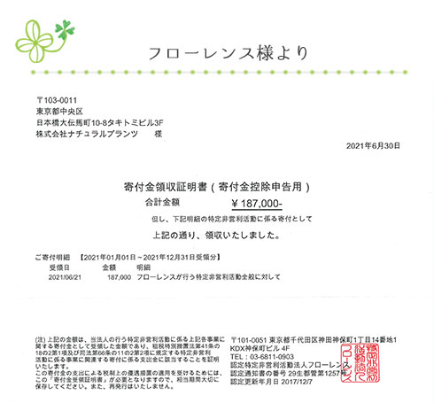 ポイント募金報告