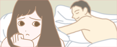 悩む女性のイラスト