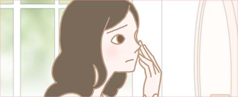 悩む女性のイラスト