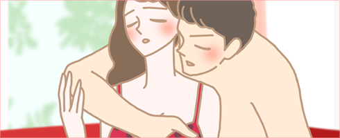 ラブタイム中のカップルのイラスト