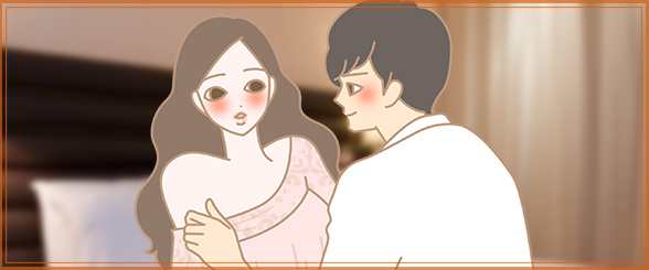 帰り道の男女のイラスト