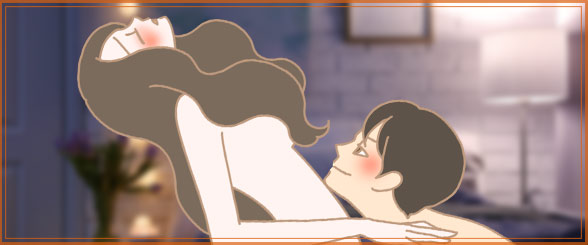 キスしている夫婦のイラスト