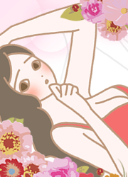 女性が横たわっているイラスト