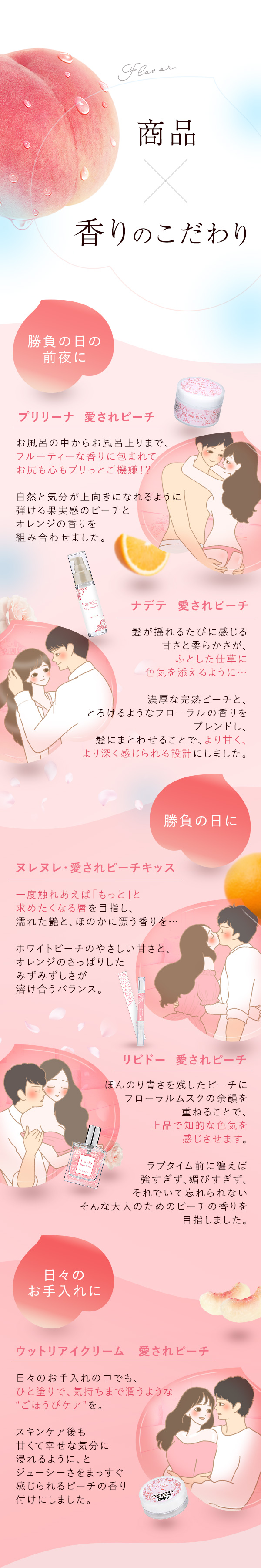 ラブコスメ特別企画 愛されピーチ〜香るたび、惹かれて〜 香りについて