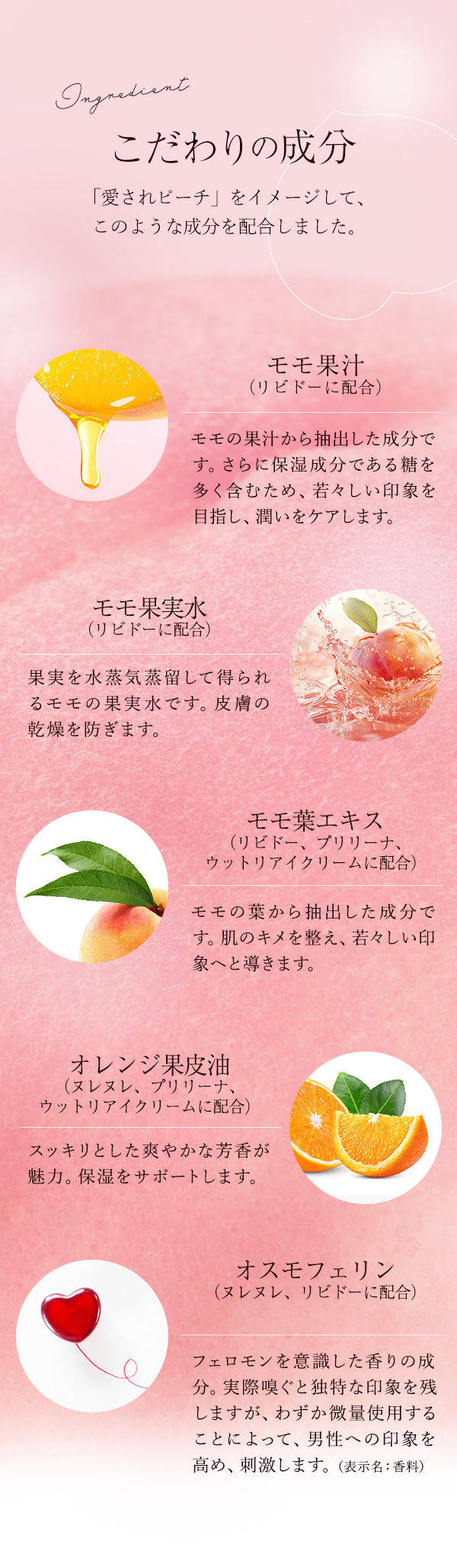 こだわりの成分