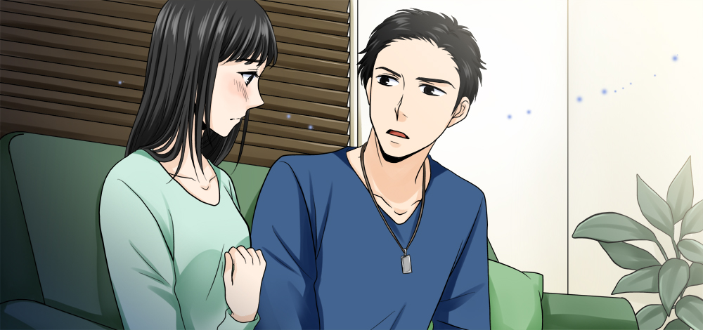 真剣な話をする男女