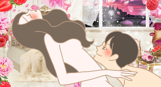 ラブタイムの男女のイラスト