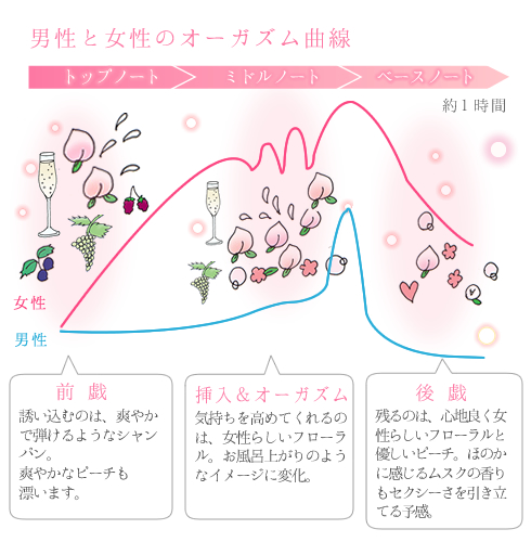 リビドー ピーチシャンパンオーガズム曲線