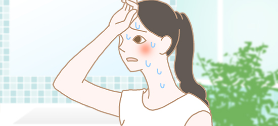 暑さで不快な女性イラスト