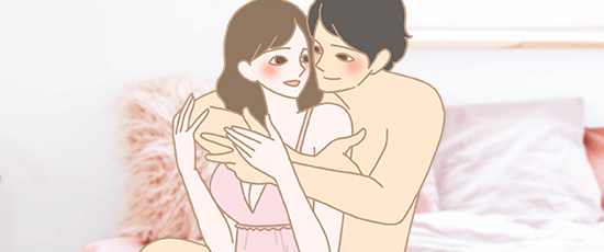 女性を抱き寄せる男性のイラスト