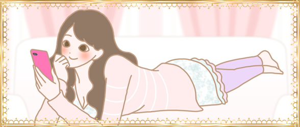 ゲームをする女性のイラスト