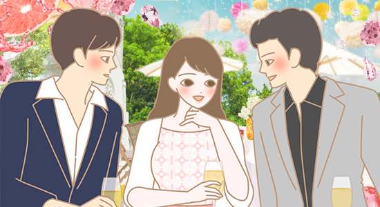 出会いの場 男女イラスト