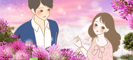 女性を見つめる男性