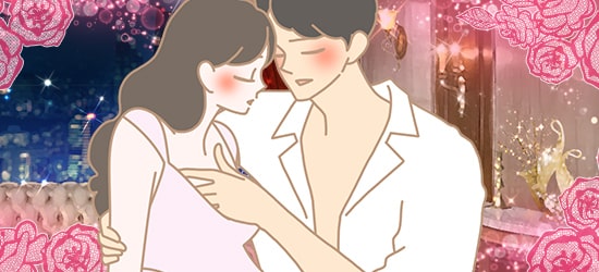92%の男性が興奮!春の出会いのために知っておきたい誘い方 彼にスキンシップされている女性のイラスト