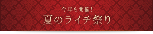 今年も夏のライチ祭り、開催!!