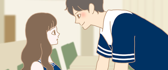 恋お休み中でびっくりしている女性のイラスト