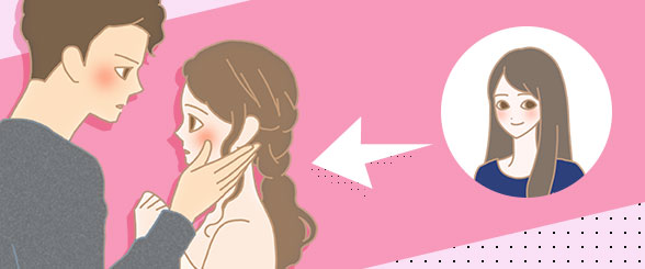 ヘアアレンジをした女性イラスト