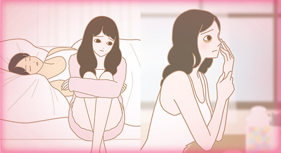 悩んでいる女性イラスト