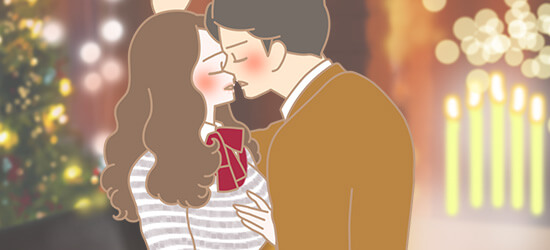 キスしているカップルイラスト